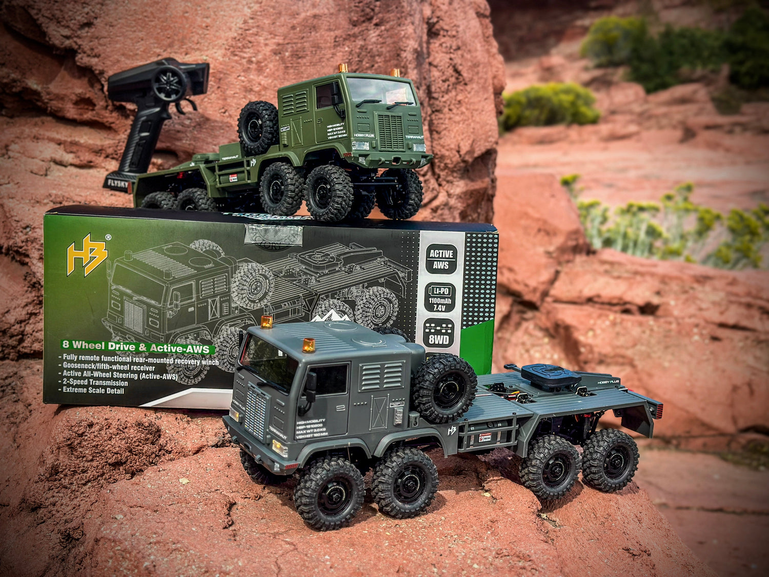 Hobby Plus Terranaut 8x8 Active AWS Posing on rocks in Utah. 