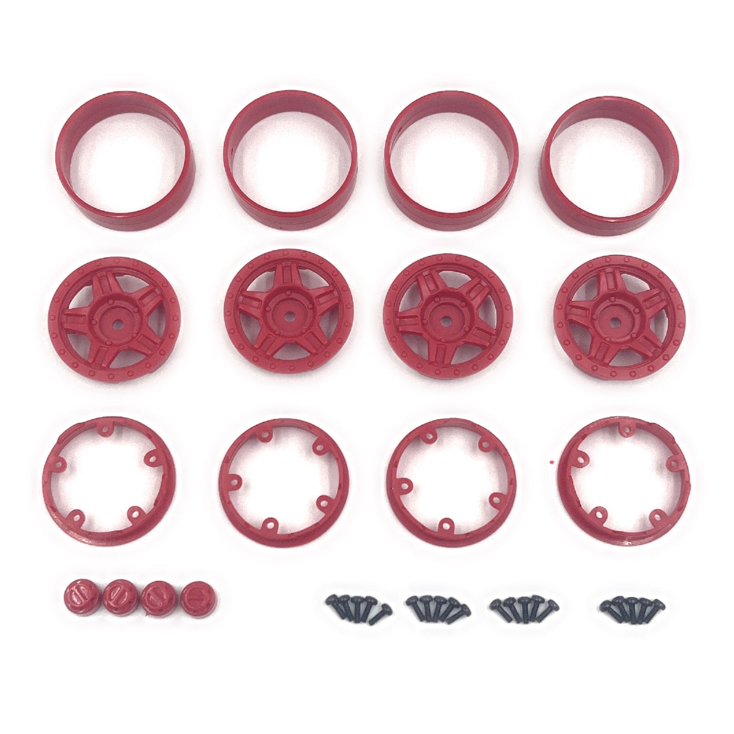 Deep Star 1.2" Beadlock Wheel, Red (4pcs)