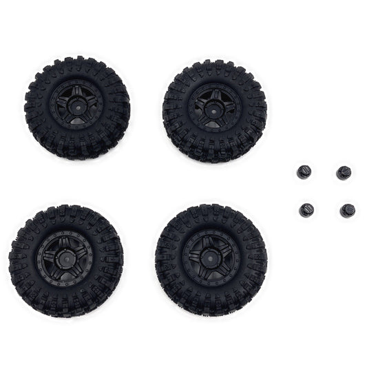 Deep Star 1.2" Wheel 68mm Mudder-XL Tire Set, Black (4pcs)