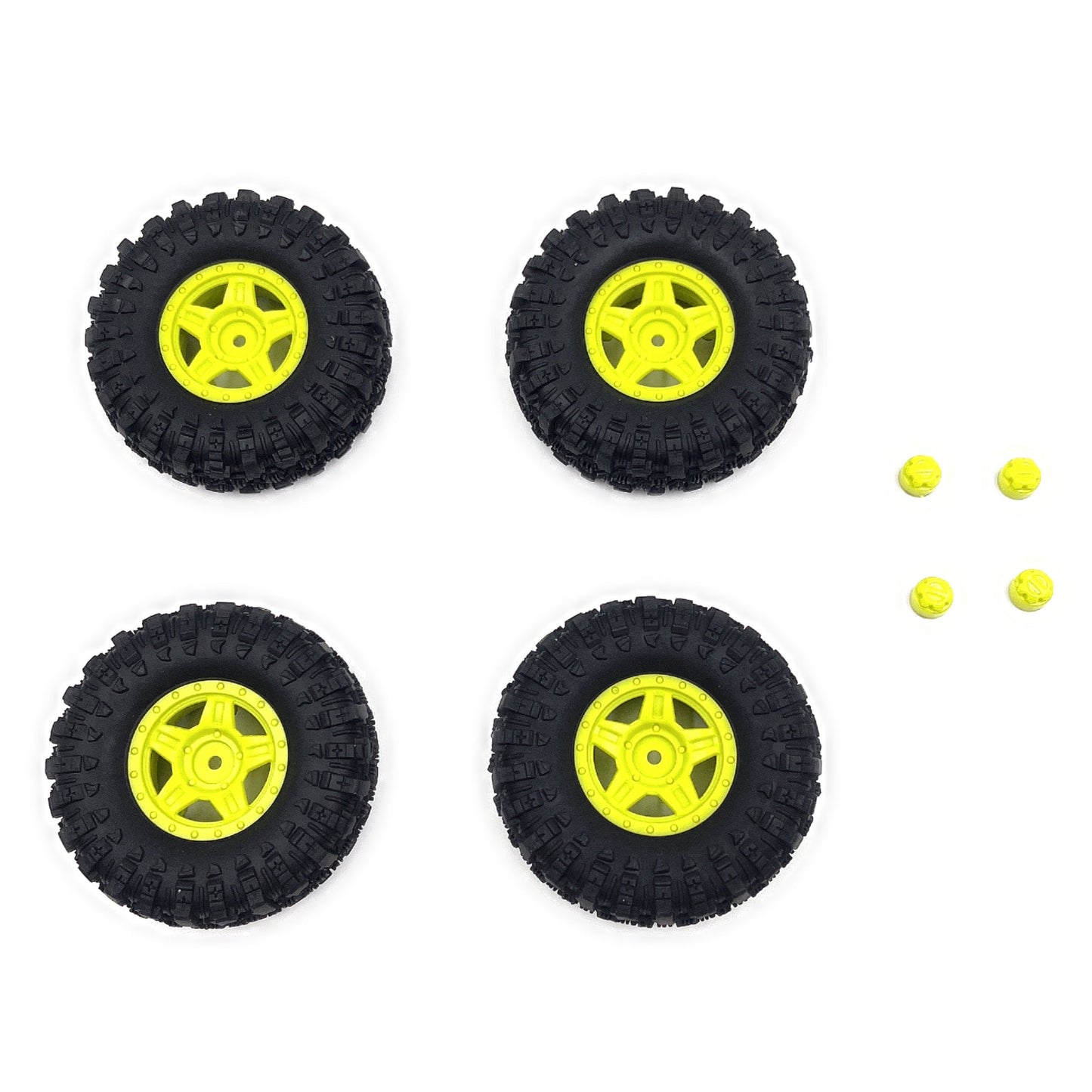 Deep Star 1.2" Wheel 68mm Mudder-XL Tire Set, Yellow (4pcs)