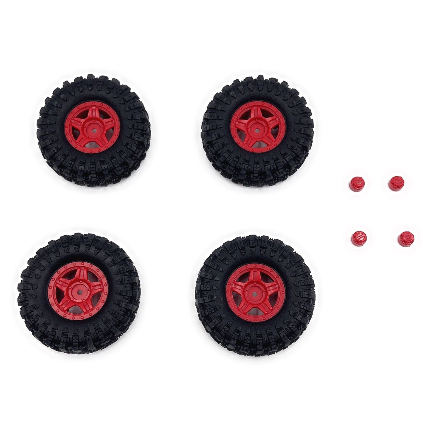 Deep Star 1.2" Wheel 68mm Mudder-XL Tire Set, Red (4pcs)