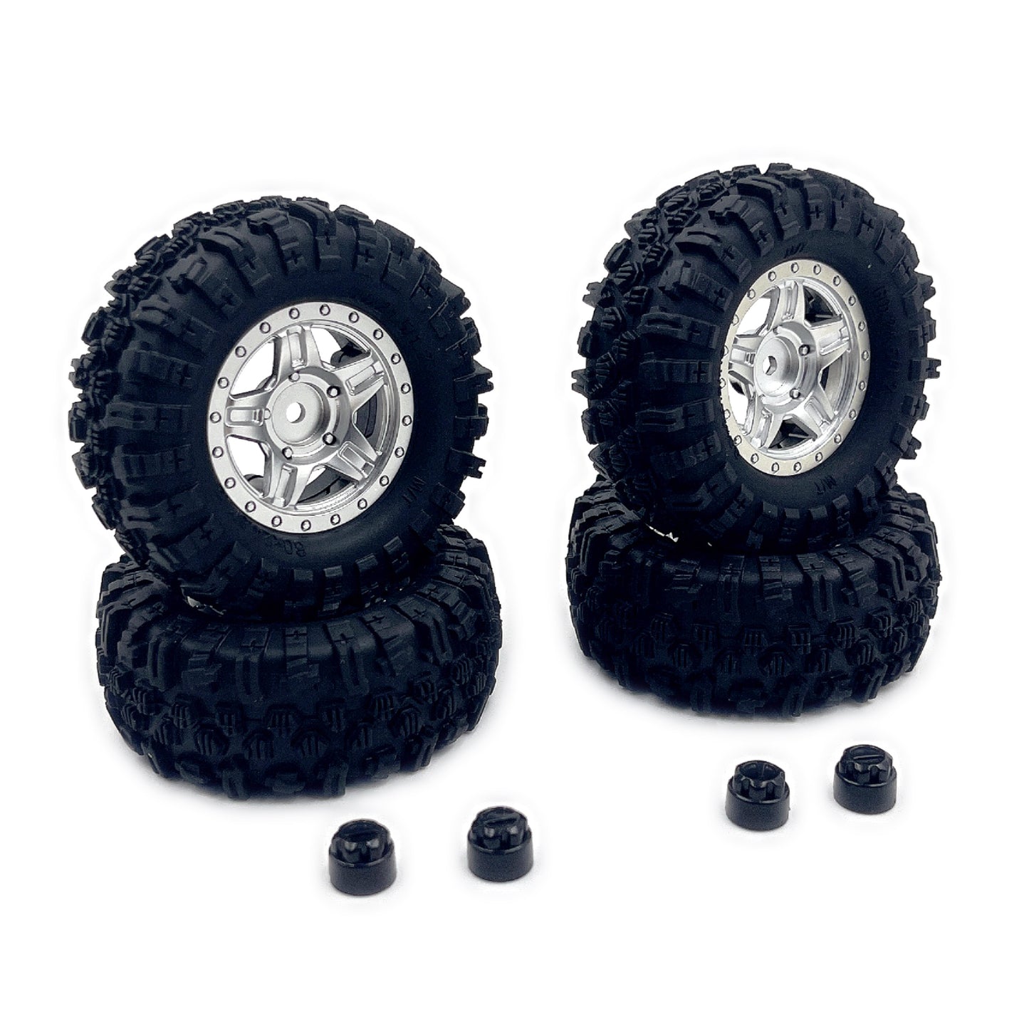 1.2" Mudder Wheel Set, 60mm, Silver