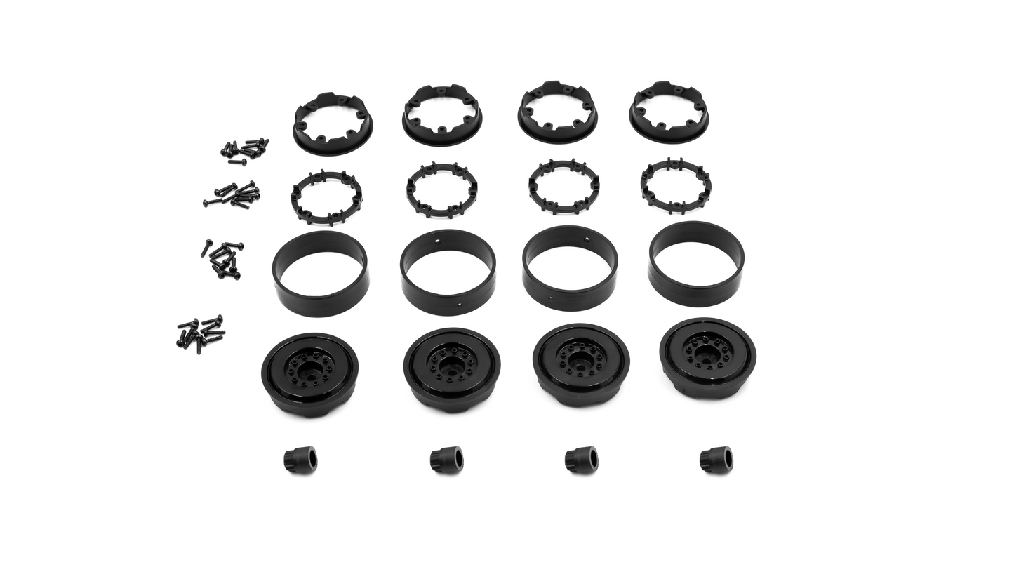 Wheels 1.3", Black, 4pcs