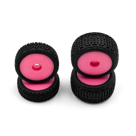 Front / Rear Tire Set, Pink Wheels, Speck B