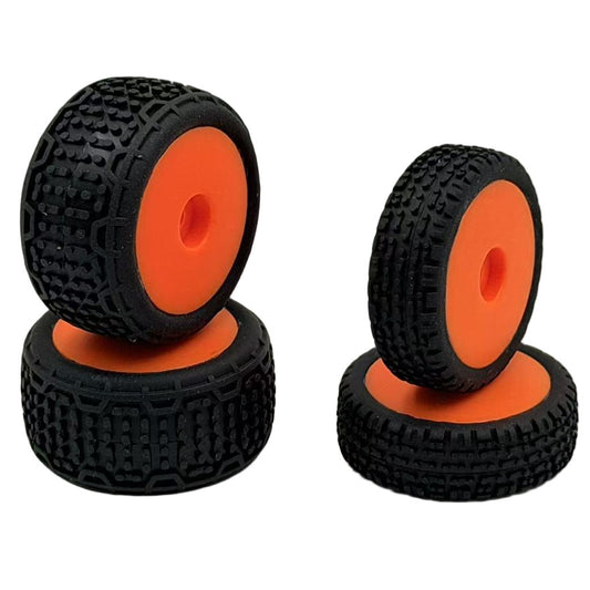 Front / Rear Tire Set, Orange Wheels, Speck B