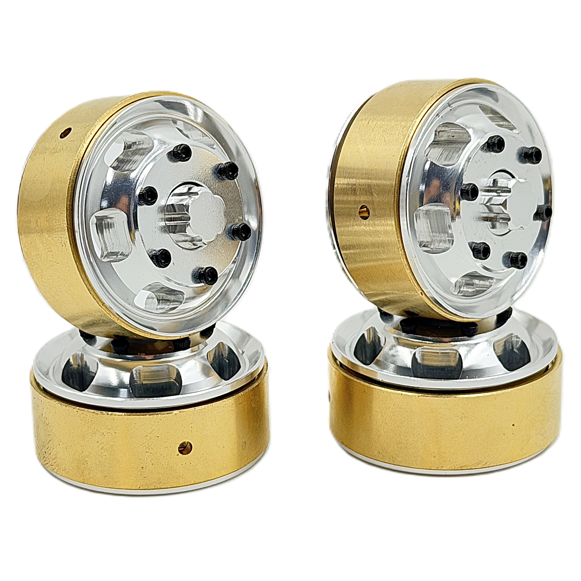 Aluminum Beadlock Wheel/ Brass Weight, Silver, 1.2