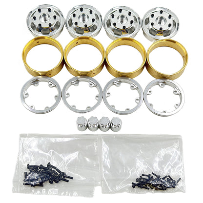 Aluminum Beadlock Wheel/ Brass Weight, Silver, 1.2"