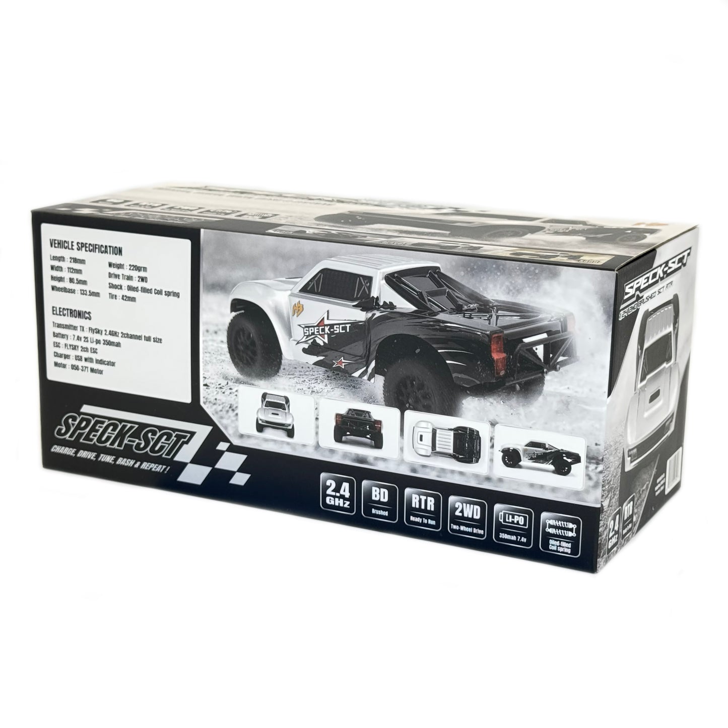 Speck-SCT 1:24 2WD RTR, Brushed, Choose Color
