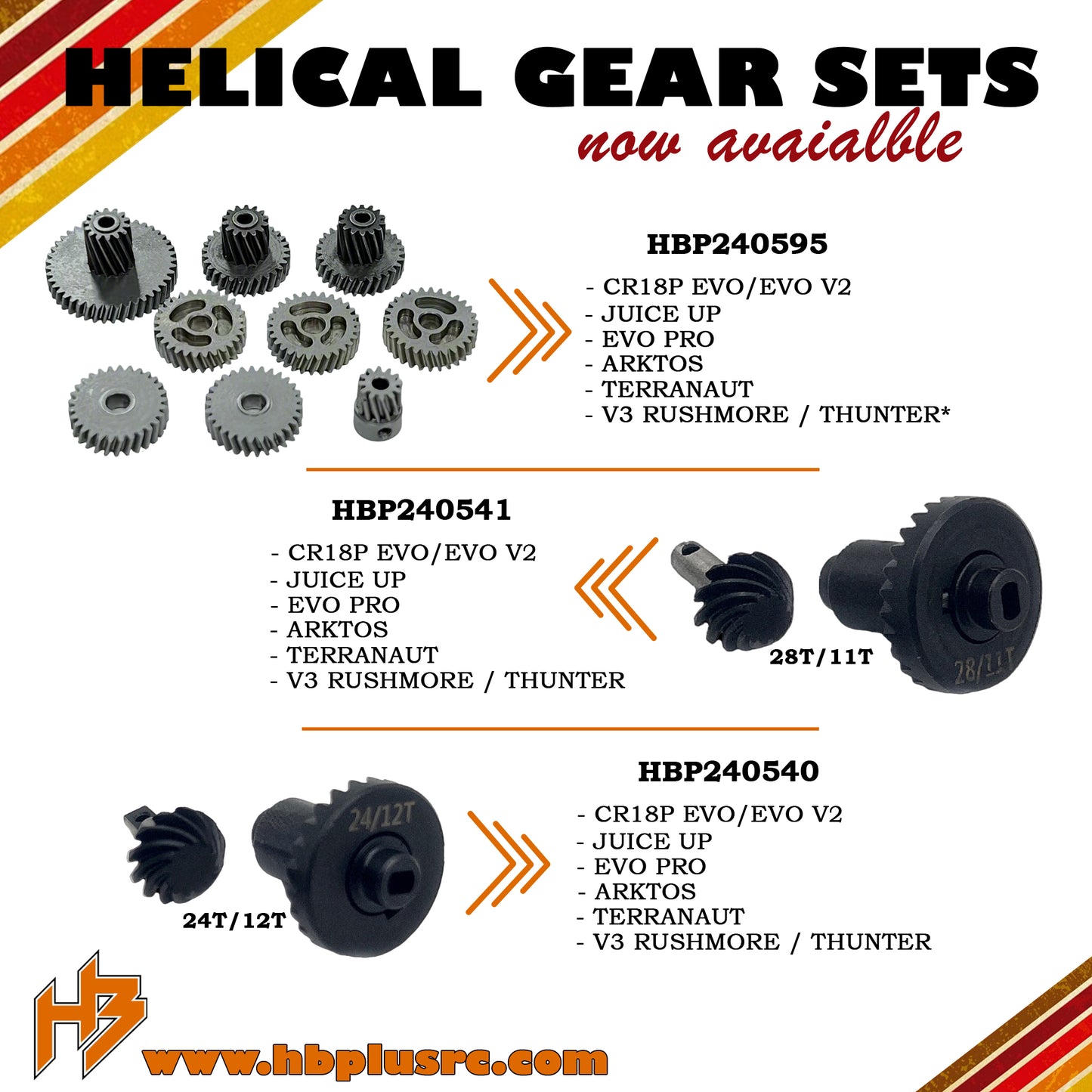 Machined Helical HD EVO Transmission Gear Set